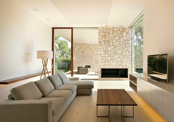 sala de tv para uma casa minimalista